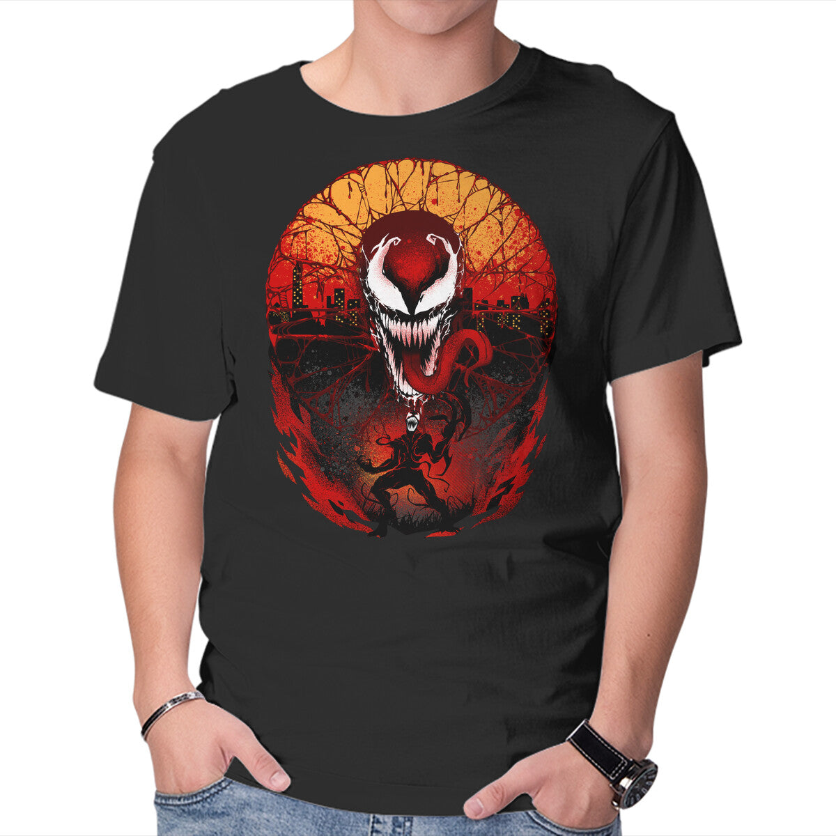 Unisex Crew Neck T-Shirt Attack Of The Carnage Graphic Short Sleeve Casual Tee XXL
