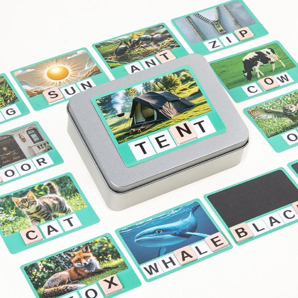 Alphabet Spell The Word Game Wooden Puzzle Letter Spelling Block  Educational Toy