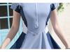 Costume da bagno a due pezzi con gonna, manica corta, cerniera e spacco, stile coreano, per donna, 2026