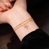 French simple double-layer zircon cross pendant bracelet light luxury bracelet exquisite versatile jewelry
