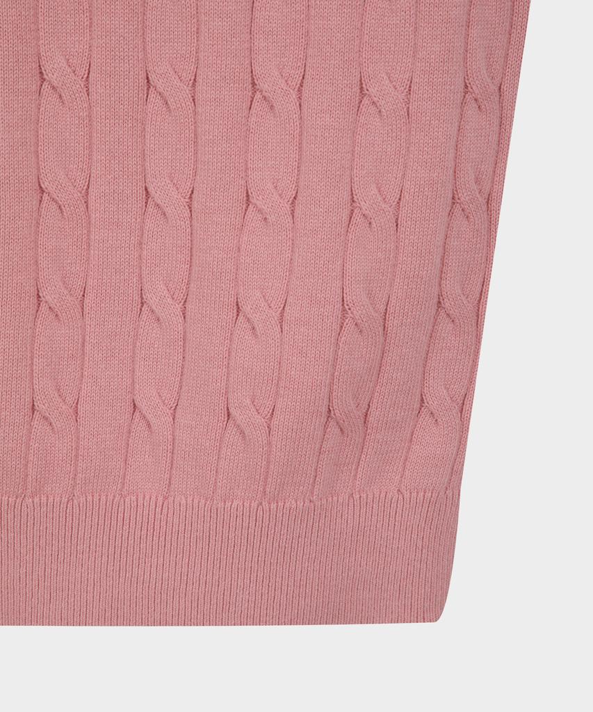 BROOKS BROTHERS Cotton Cable Crew Neck Short Sleeve Sweater (Pink) (Bbwrmog203)