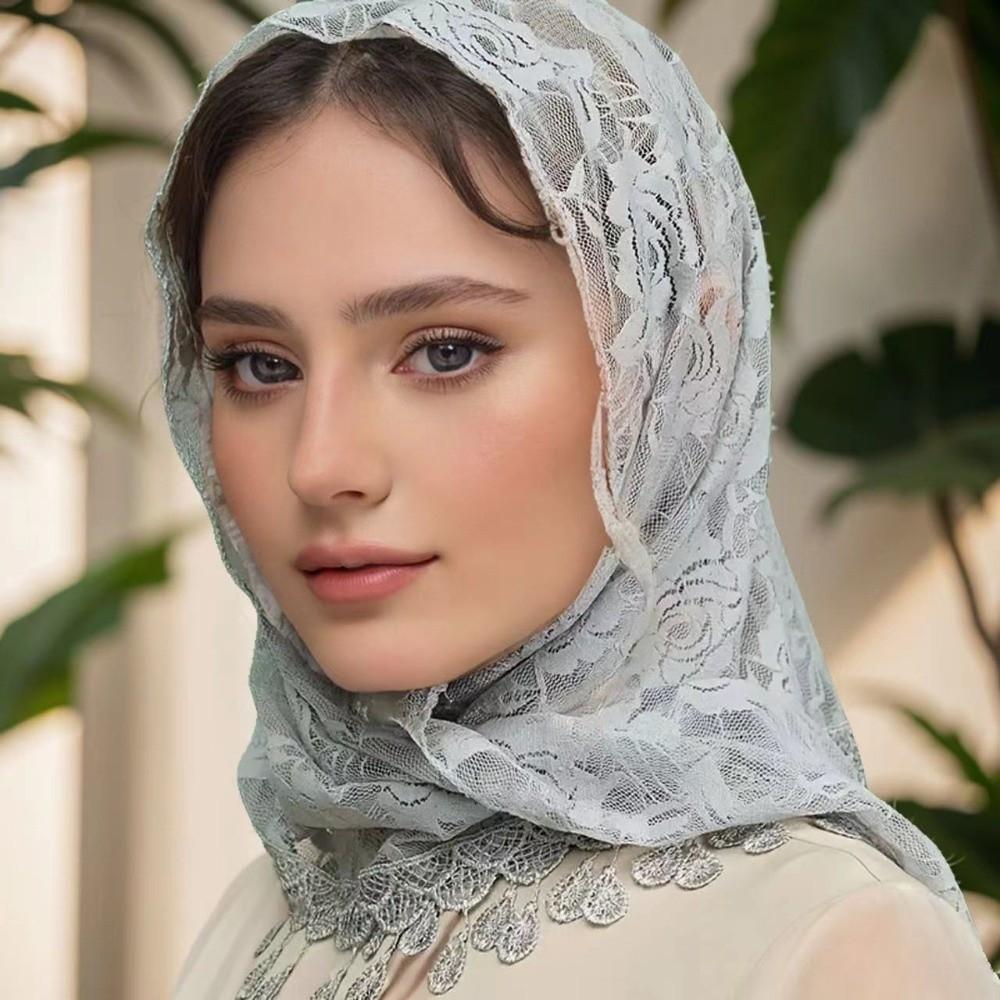 Breathable Mantilla Veils Embroidery Headwrap Vintage Head Cover  Church