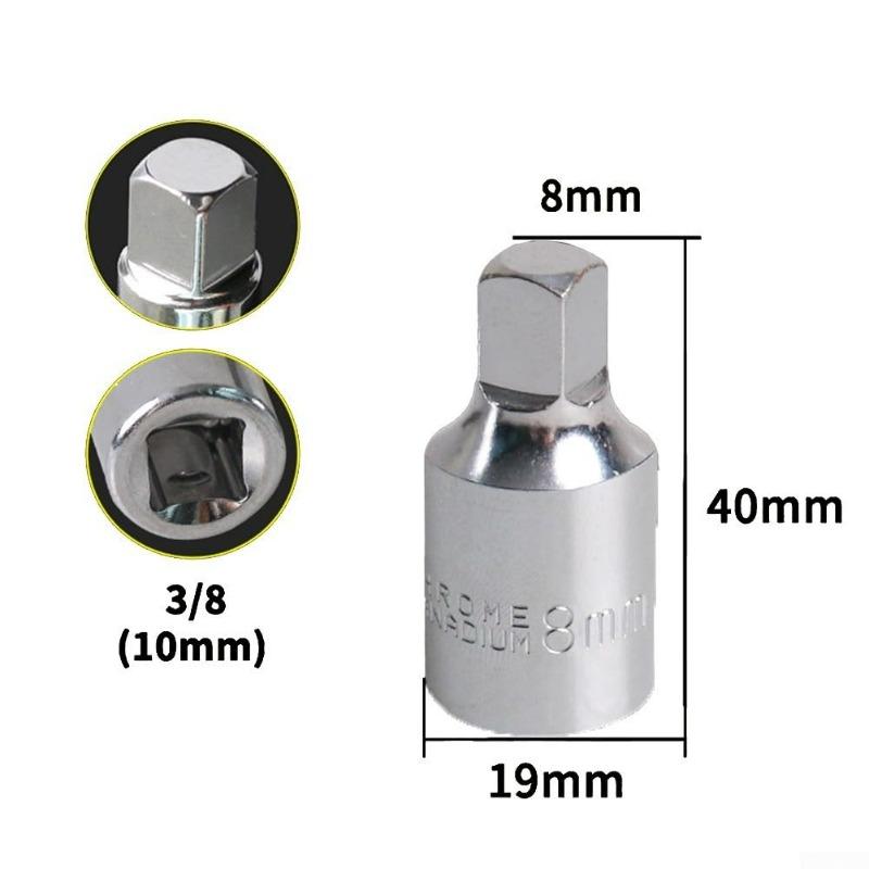 1pc Alloy Steel Oil Pan Drain Plug Tool - 8/10mm for Renault Peugeot L8T3 New Model (40/55/59mm Length)