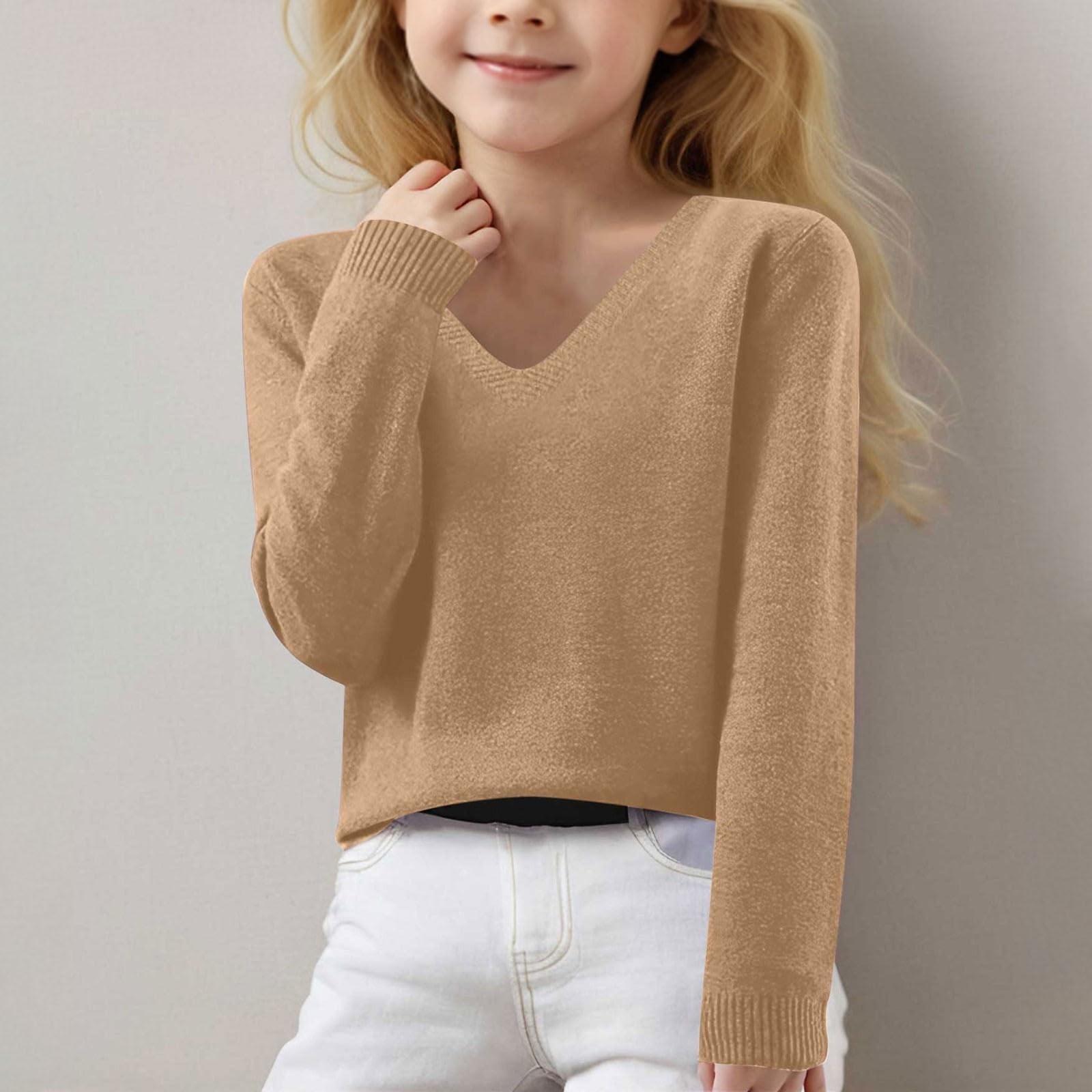 

Девочки Длинный рукав V-образный вырез трикотажный пуловер джемпер топы весенний базовый слой топ термобелье молодежное нижнее белье 8-16 лет 140 золотой