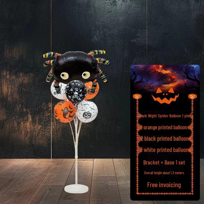 Halloween Pumpkin Skeleton Balloon Columns for Party and Event Decoration