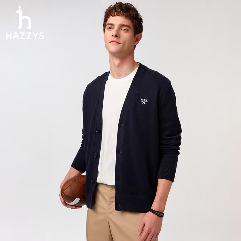 HAZZYS Men's 2025 PHIZ V-Neck Knitted Cardigan