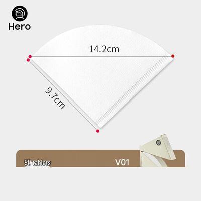 HeroV01 V-Shape Coffee Filter Papers, Bleached White