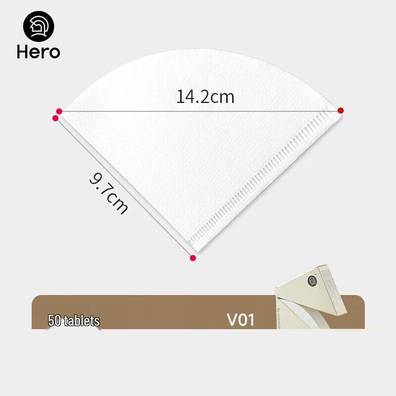 

HeroV01 V-Shape Coffee Filter Papers, Bleached White