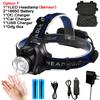 D2 Headlight Powerful LED Headlamp Chargeable Induction 5LED T6 Head LampTorch Head Light 18650 Battery Best For Camping Fishing