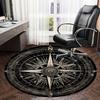 1 Piece Black Compass Office Chair Mat Round Rug Suitable For Living Room Bedroom And Kitchen Home Decoration Room Decoration Gift For Friends And