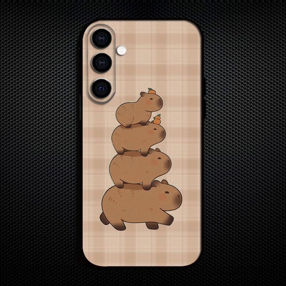 Cute Capybara Funny Phone Case For Samsung Galaxy A73/A72/A71/A70/A53/A52/A51/Others Soft Black Shell