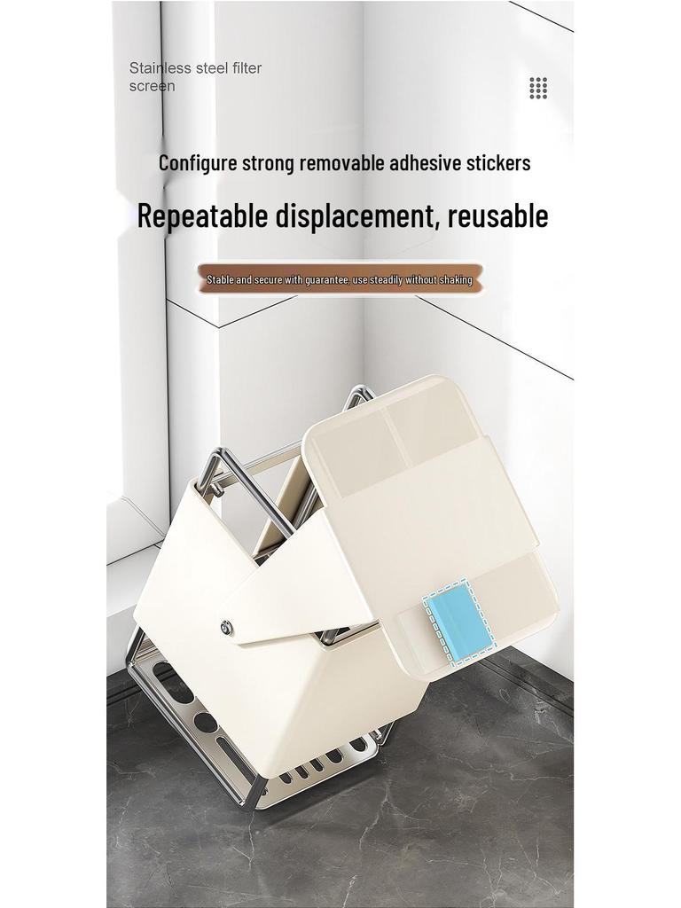 Drehbarer Küchenmesser- und Utensilienorganizer aus Edelstahl mit Abtropfgestell