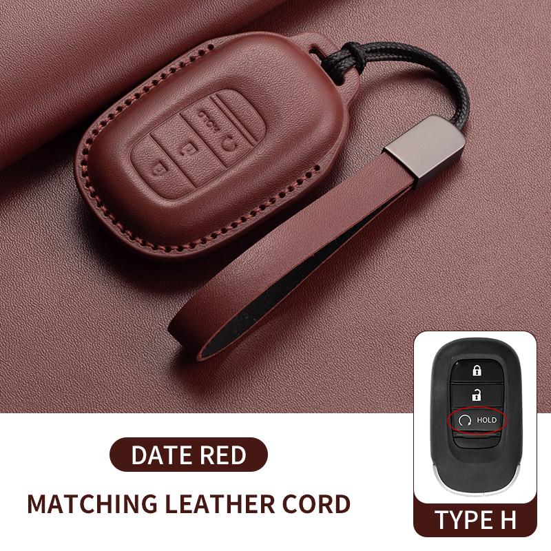 Leather Car Remote Key Case Cover for Honda Civic 11th 2022 for Honda Civic Accord HR-V CR-V CRV 2022 2023 Protector Holder Fob