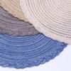 4PCS Round Table Mat Woven Ramie Placemats Anti Slip Dining Table Mats Non-Slip Tableware Bowl Pads Kitchen Drink Cup Coast
