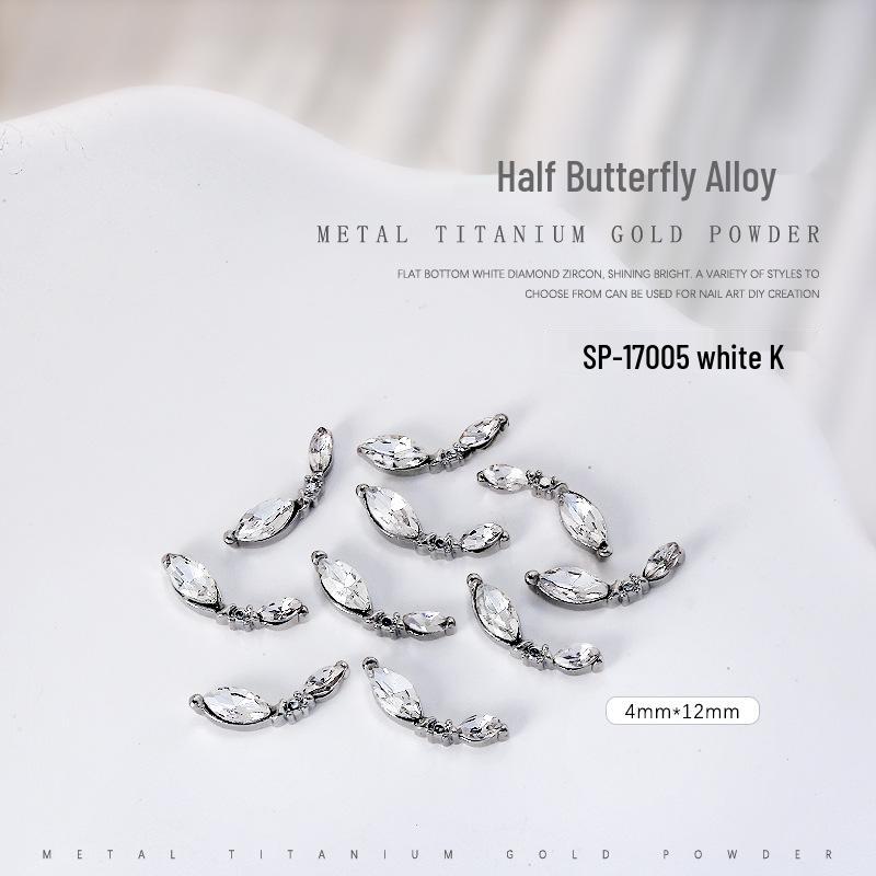 

Metal Rhinestone Butterfly Nail Art Accessories, Set of 5