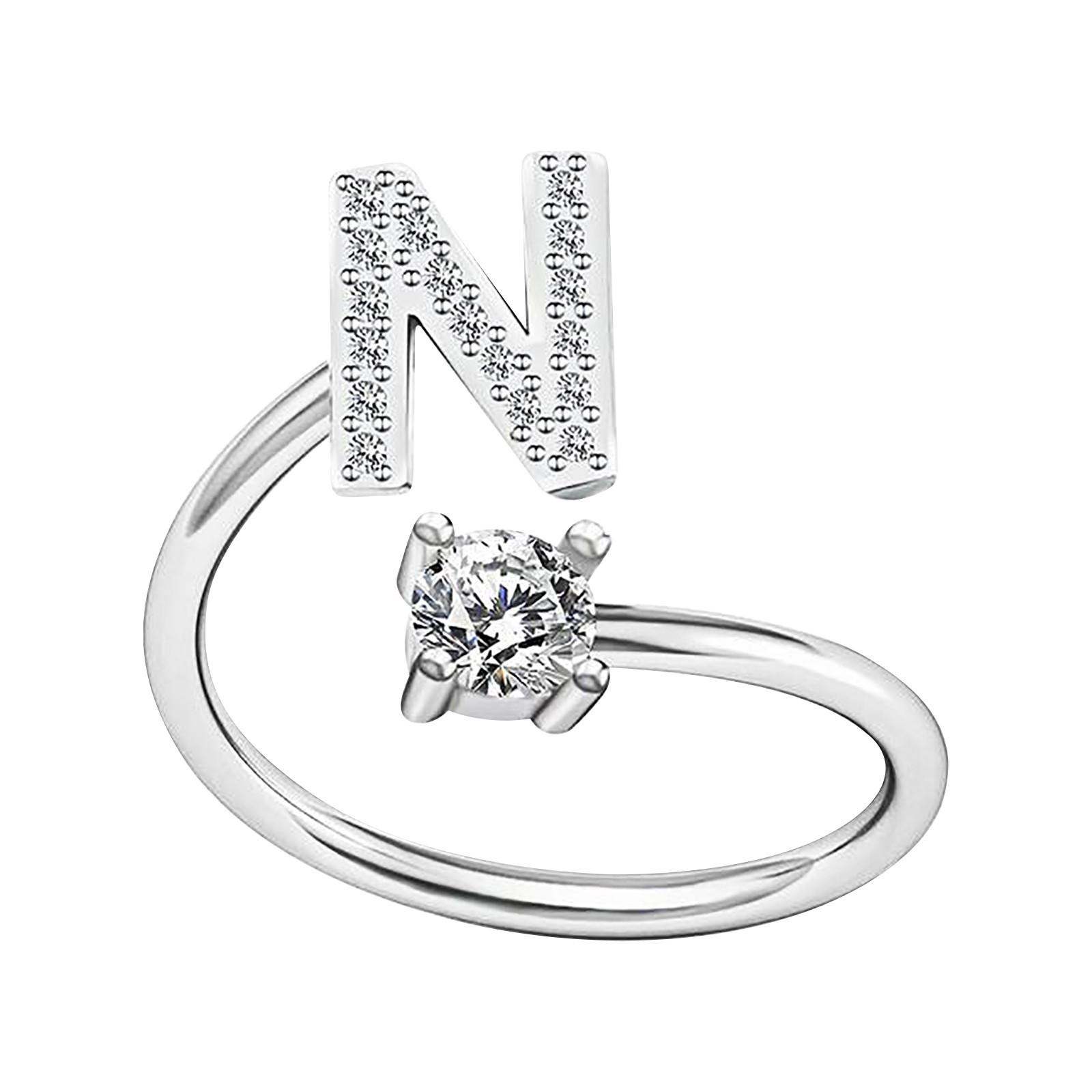 

Women s Fashion Alphabet Ring Couple Ring Opening Ring Jewelry