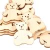 Handmade DIY Cartoon Bear Wood Slice Christmas Decoration and Educational Accessory