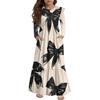Girls' Tiered Ruffle Dress - Long Sleeve Printed Maxi With Pockets