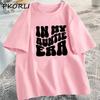 In My Auntie Era Tshirt for New Aunt TShirt Auntie Best Aunt Ever Cool Tees Casual Cotton Short Sleeve Womens Clothing Tops