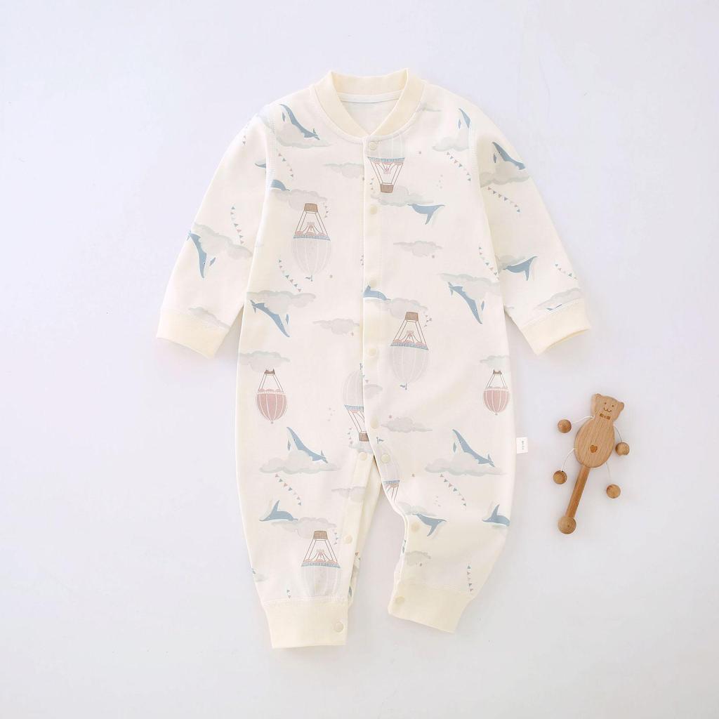 Newborn Pure Cotton Tagless Long Sleeve Romper - Unisex All-Season Bodysuit
