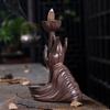Zen Meditation Lotus Flower Waterfall Incense Burner Fit for Home Yoga Room and Office Decor Indoor Incense Fountain Home Decor