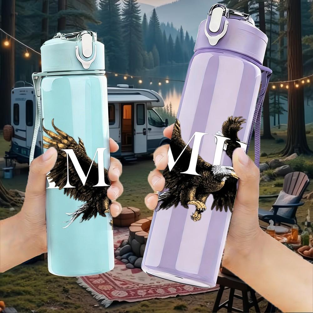 1PC Eagle Bird A B 750ml Sports Water Bottle Leakproof Straw Lid Outdoor Office Home