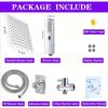 Bathroom Chrome Plated Concealed Stainless Steel Pressurized Shower Shower Set with Extended Lever Arm, Toilet Top Spray Shower