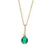 Wind Set Zircon Pendant Titanium Steel Necklace for Women Fade Resistant Simple Collarbone Chain Jewelry
