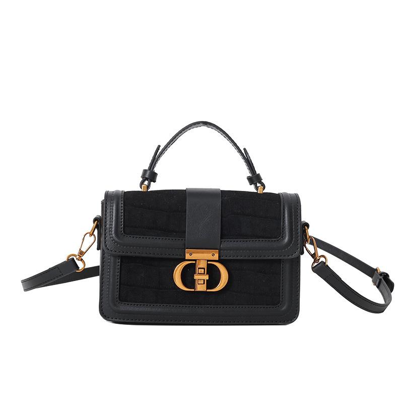 

Сумка Женская 2025 Весна Новая Женская Сумка Высококлассная Модная Ретро Маленькая Квадратная Сумка Портативная Маленькая Сумка Универсальная Сумка Мессенджер чёрный