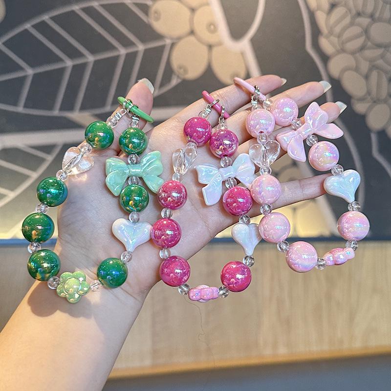 Colorful Bow Beaded Phone Charm for Girls & Couples - Bag Charm & Car Keychain
