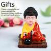 Motorisierte bewegliche Buddha-Mönchsstatue – Feng Shui Glücksbringer-Ornament für Armaturenbrett, Zuhause und Büro
