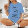 Funny Game Player 1 Player 2 Shirts Pregnancy Announceunisext Short Sleeve Unisex Unisex Tshirt Casual Couple Matching T-Shirts Gifts