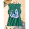 2026 Vintage Tinte Floral Monarchfalter Druck Damen Ärmellose Weste Rundhalsausschnitt Tägliches Pendeln Frühling Sommer Herbst Tanktop