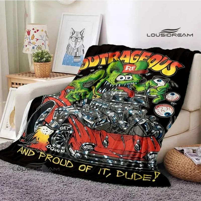 Tales of the Rat Fink Anime Blanket Picnic Blanket Flannel Soft and Comfortable Home Travel Blanket Bed Blanket Birthday Gift