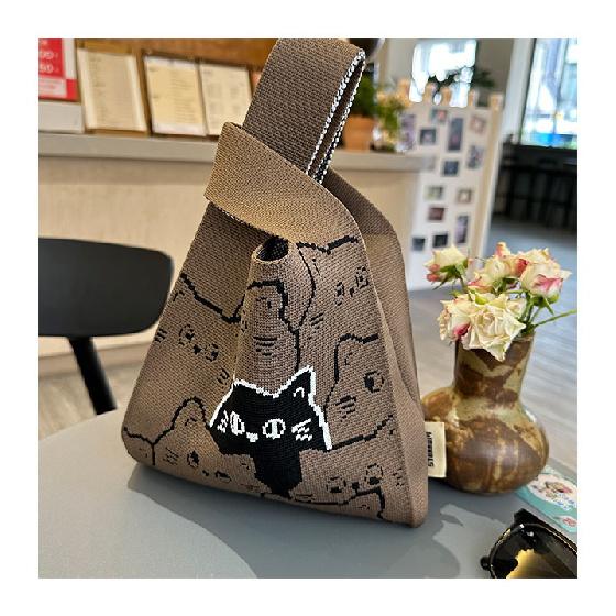 Large Capacity Knitted Bag Women'S Knitted Handbag Tote Bag Portable Storage For Outdoor Use Soft Woven Versatile And Cute Bag