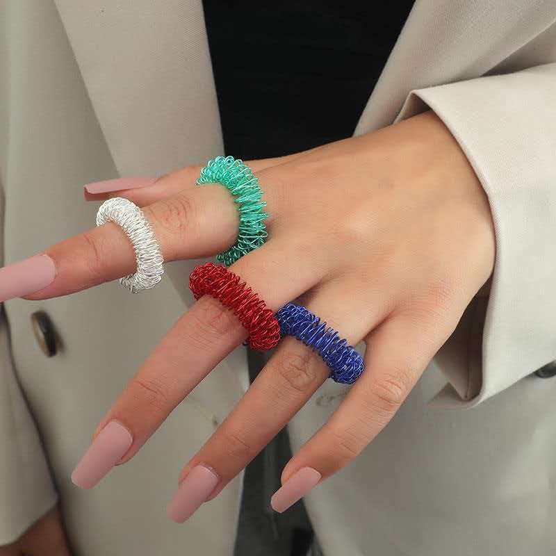 30/20/10PCS Spiky Sensory Rings Stress Relief Anxiety Acupressure Finger Massager Fidget ADHD Toys For Teens Boys Girls Adults