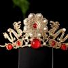 Zinc Zinc Alloy Hair Accessories Golden Bride Coronet Vintage Wedding Tiara  Women