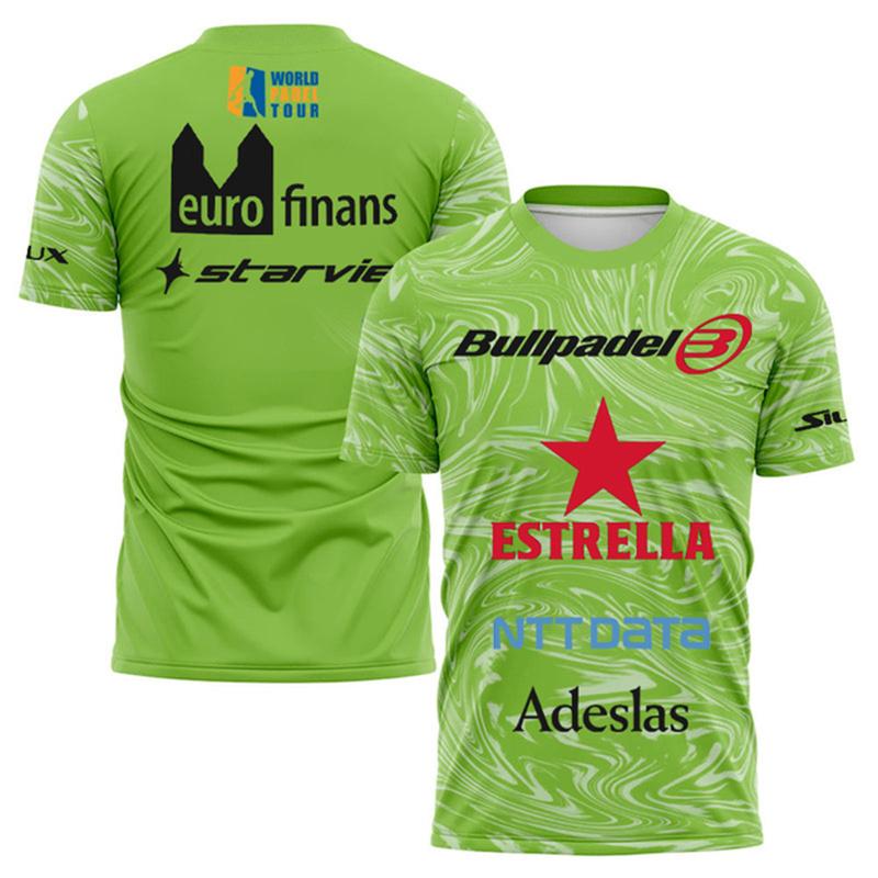 Zengyanqin01 2025 NIEUW Zomer Sneldrogend Ademend Padel Tennis Training T-shirt voor Heren Nieuw Wereld Padel Fan T-shirt Gewatteerd Trainingspak L