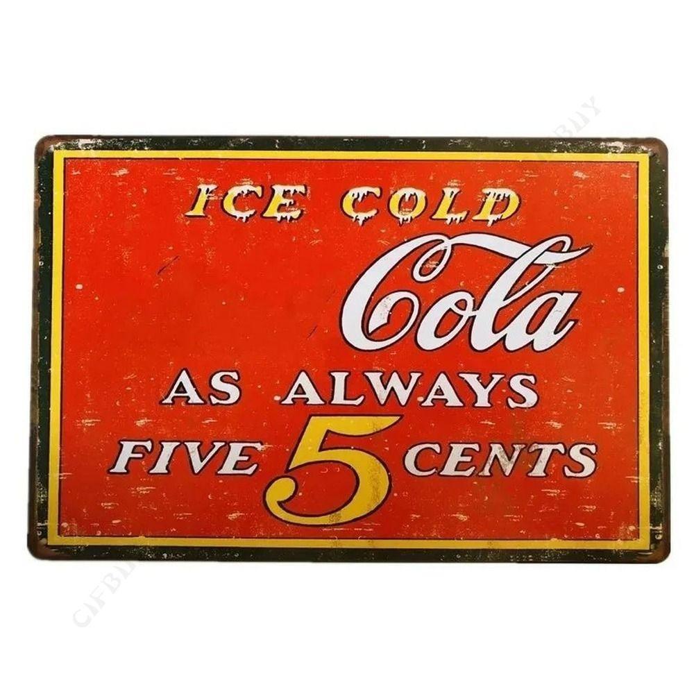 Retro Metal Tin Sign Cola Bar Decor 20x30 cm Wall Art