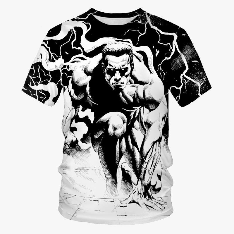 

Летние футболки с 3D-принтом по классическому фильму «Терминатор» для мужчин и женщин, футболки с коротким рукавом, уличная одежда Харадзюку Y2k, топы, футболки, детская одежда 3XL