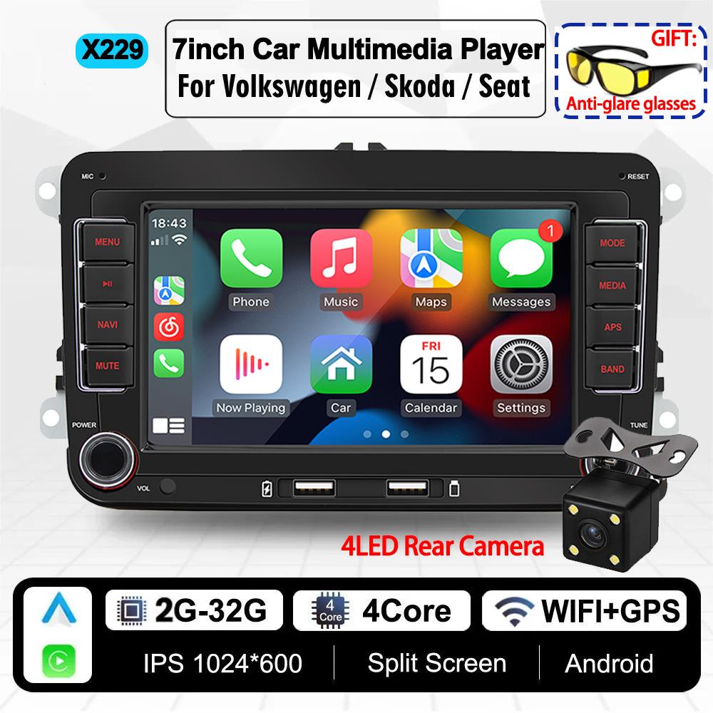 7inch Car Radio Carplay 2 Din GPS Android Multimedia Player for VW Volkswagen Golf  Passat Jetta MK5 MK6 Car Intelligent Systems