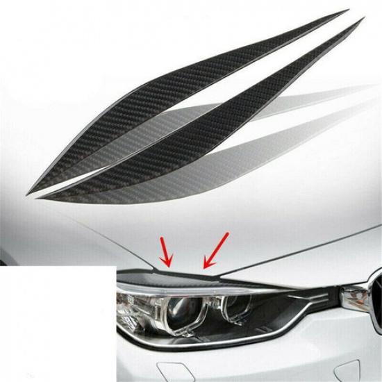 Car Headlight eyebrow Scuff Cover Sticker Carbon Fiber Decor For BMW 3 14-19 EXV