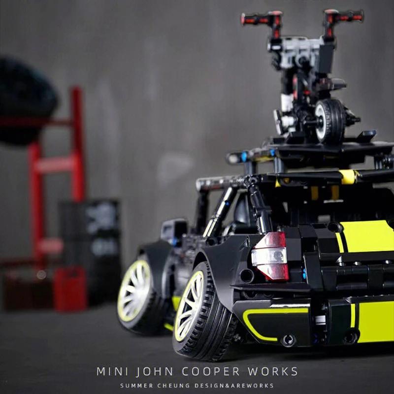 NEW Technical 1489pcs City Cooper Car Model Building Blocks RC Supercar MOC Sports Vehicle Bricks Toys For Kids Birthday Gifts