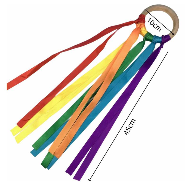 Sensory Montessori Ribbon Ring Bpa-Free Non-Toxic Colour Recognition Development Sensory Toy Suitable For Newborns And Up