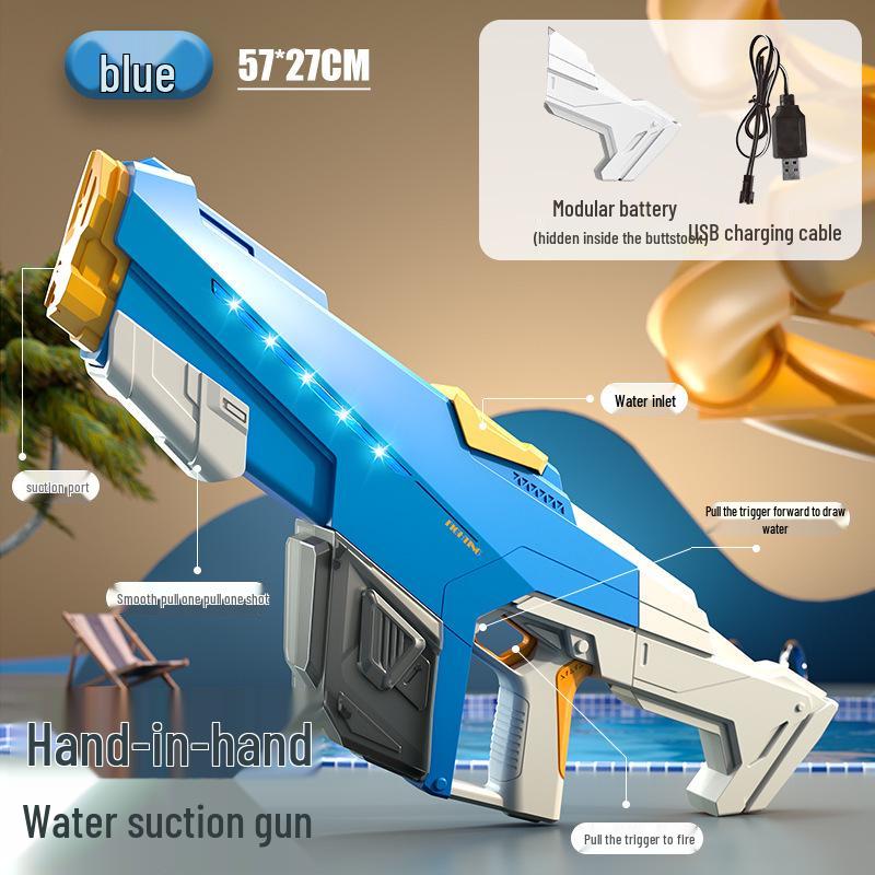 Electric Handheld Water Gun Toy with One-Key Absorption, Large Capacity & Long-Range, Perfect for Boys' Water Fights