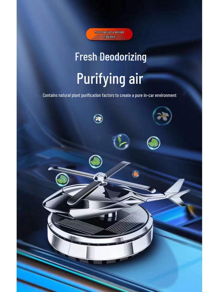 Solar-Powered Rotating Helicopter Car Air Freshener with Light Sensor