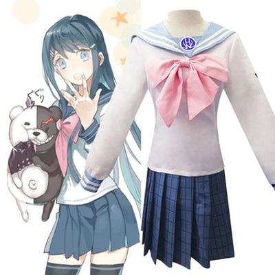 Anime Cosplay Kostým Danganronpa Maizono Sayaka Školní dívka Uniforma Dámské Sukně Sada Halloween Party Šaty