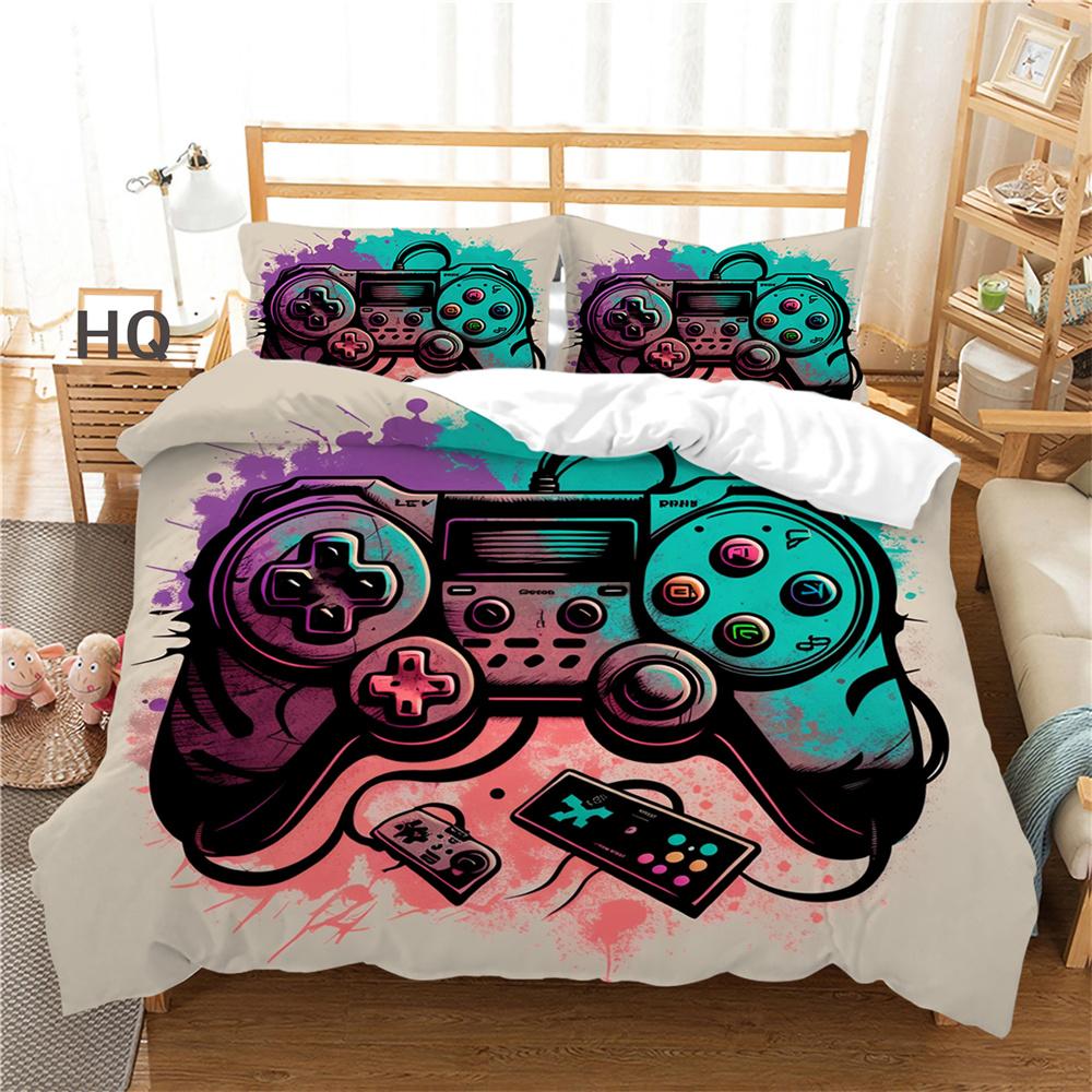 3D herní konzole Tisk Domácí povlečení King Size Povlečení Polyester Chlapecký náctiletý Výzdoba ložnice