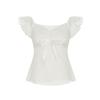 Xiaofei Sleeve Vest Women's Exterior Color Sexy V-Neck Pleated Waist Skinny Top