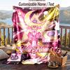 Personalized Flannel Throw Blanket,Sailor Moon Custom Printed Name, Cozy Plush Blanket For Home Use